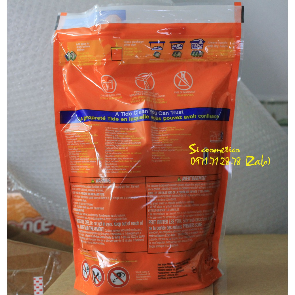 Viên giặt tide pods - gói 39 viên
