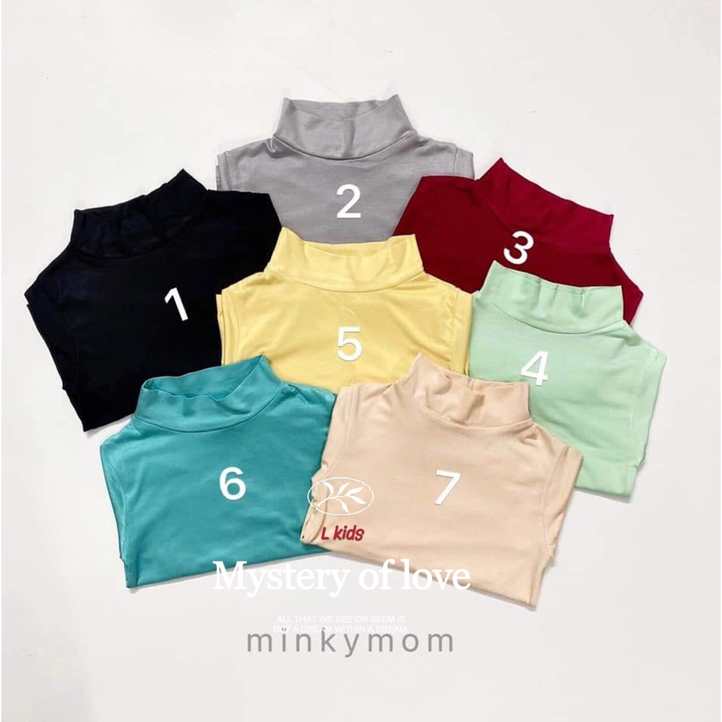 [Bé 8-25kg] Áo dài tay cổ lọ 3 phân thun lạnh cho bé trai, bé gái chất mềm mịn mát  [HÀNG CHUẨN ]