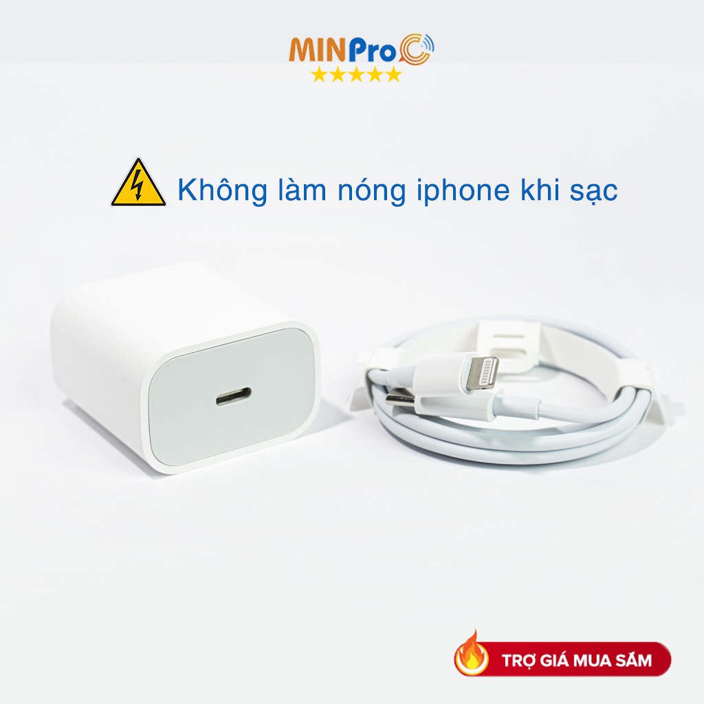 Bộ sạc nhanh 20W cao cấp sử dụng các dòng điện thoại chân sạc lightning bảo hành 12 tháng - MINPRO