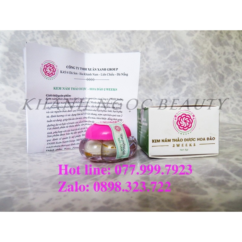 Kem nám thảo dược hoa đào 2 weeks