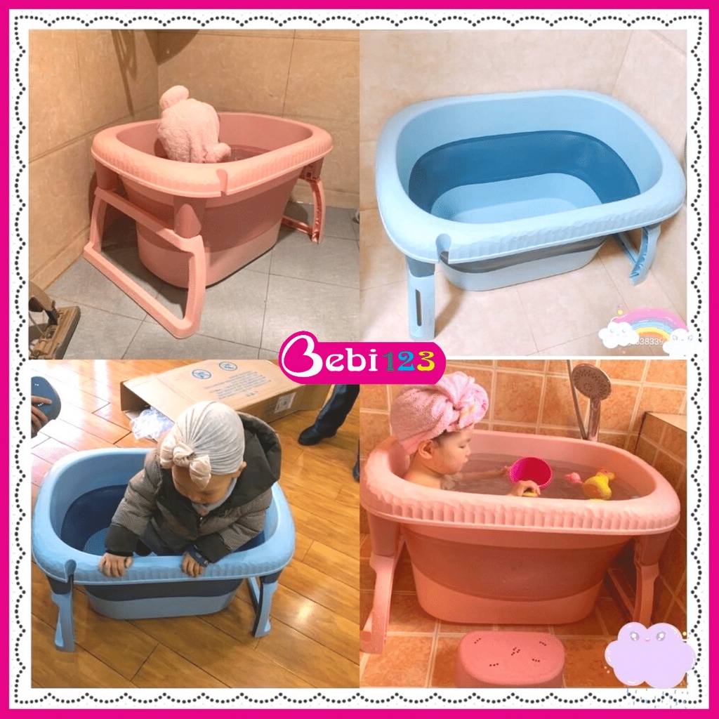 Bồn tắm, Thau tắm thành cao gấp gọn Pastel chắc chắn cho bé