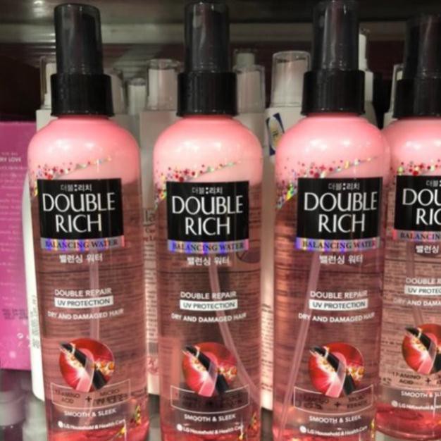Xịt dưỡng tóc mềm mượt Double Rich Chai lớn 250ml ( màu hồng)