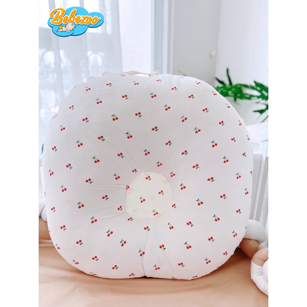 Gối chống trào ngược Bebezoo cotton Hàn chần bông cao cấp an toàn cho làn da bé, Shop em bé