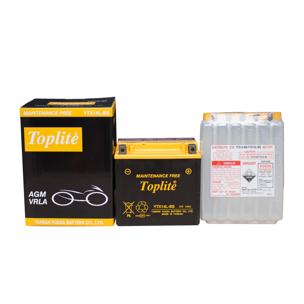 Bình Ắc quy motor Toplite YTX14L-BS