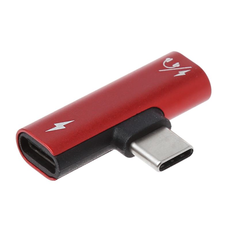 Bộ Chuyển Đổi Cáp Sạc USB Loại C Đầu Cắm Sang Ổ Cắm Kép USB-C Bằng Hợp Kim Nhôm
