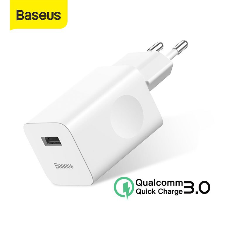 [Mã 2404EL10K giảm 10K đơn 20K] Cốc sạc Baseus cổng USB hỗ trợ sạc nhanh 24W QC3