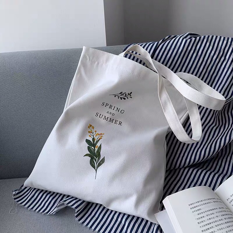 [TẶNG QUÀ XINH] Túi tote vải bố đựng đồ canvas đi chơi đi học nhiều mẫu phong cách Hàn Quốc vải dày mềm độ bền cao