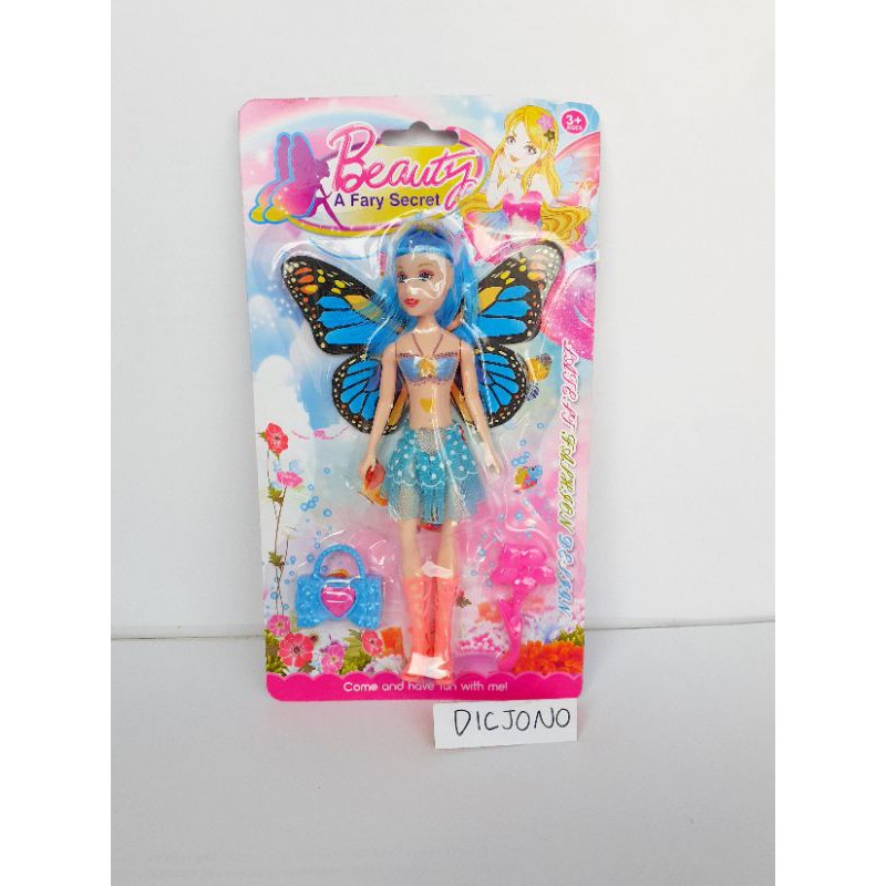 Bộ Đồ Chơi Búp Bê Barbie Có Cánh Bướm Dễ Thương Xinh Xắn