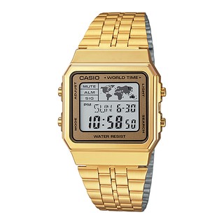 Đồng hồ chính hãng casio nam a500wga-1, a500wga-9 dây thép không gỉ màu vàng nâu