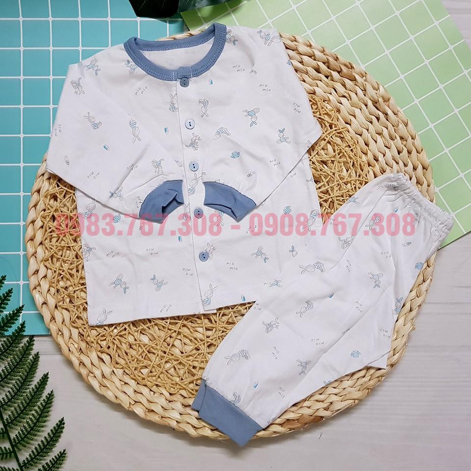 [MIO] Bộ Quần Áo Dài Tay Miomio Cho Bé Sơ Sinh Chất Cotton Mềm Mại Size 1M, 3M