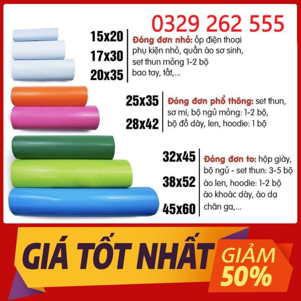 (Rẻ vô địch) [ Túi dán miệng ] Túi nilon gói hàng niêm phong tự dính đủ các kích cỡ siêu dai (~100 cái)