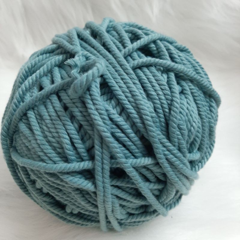 Dây thừng se macrame, dây cotton màu Xanh Pastel.