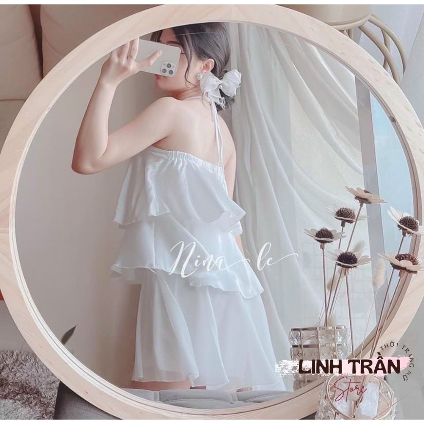 Đầm Trắng Cổ Yếm 3 Tầng 🦋FREESHIP🦋 Váy Trắng 3 Tầng Cổ Yếm Linh Trần Store