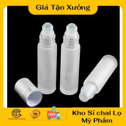 Lọ Chiết Nước Hoa ❤ TRÙM SỈ ❤ Combo 100 Vỏ chai lọ bi lăn mờ nắp bạc chiết nước hoa 10ml , phụ kiện du lịch