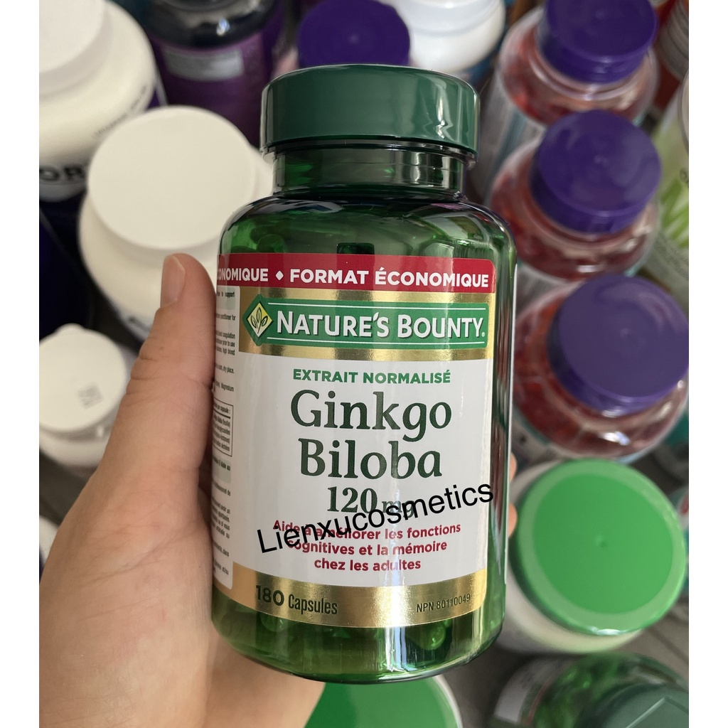 Viên uống bổ não Gingko Biloba Nature's Boubty 120mg, hộp 180v. HSD 2025