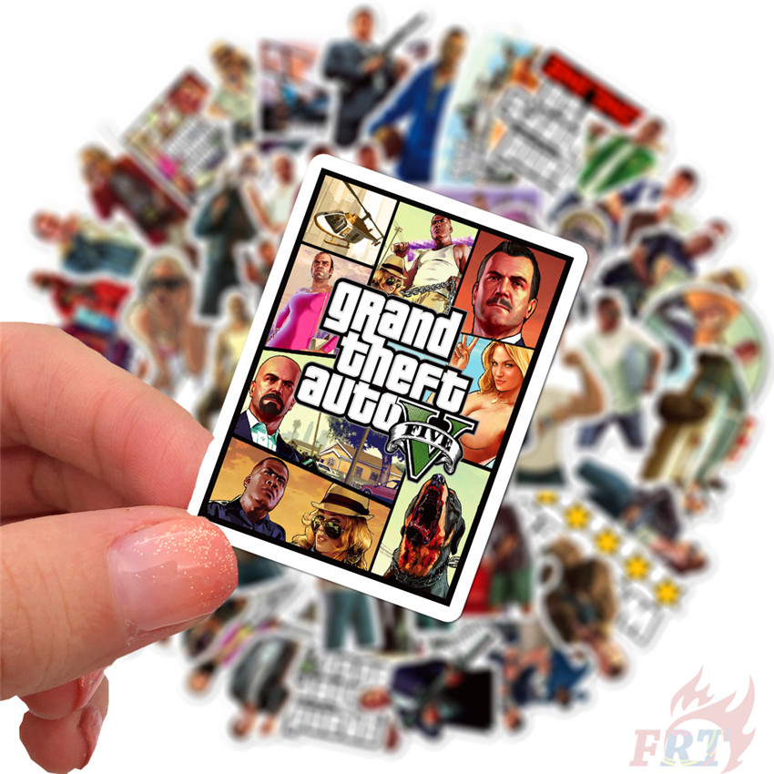 Bộ 50 Miếng Dán Chống Nước Hình Game Rockstar Gta - Series 01