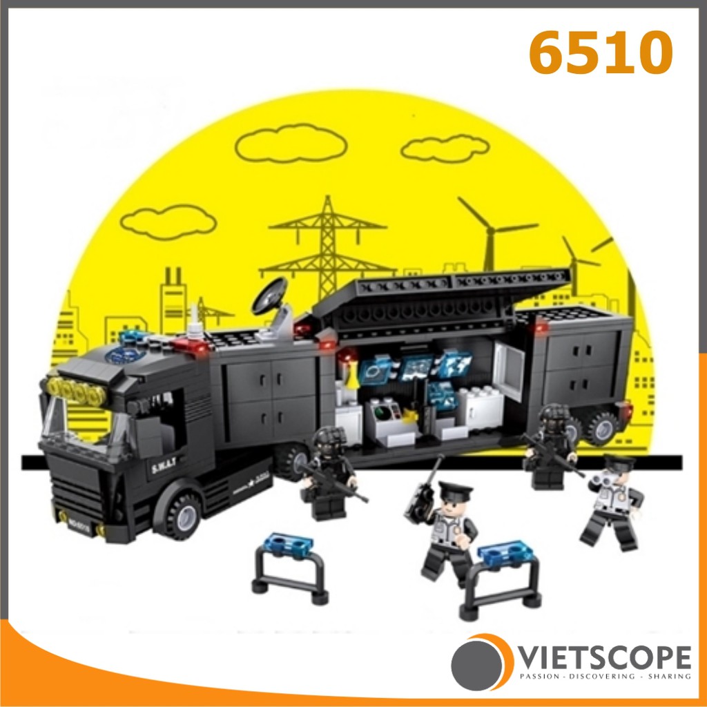 Lắp ráp xe ứng cứu thông tin SWAT - Non lego - 6510