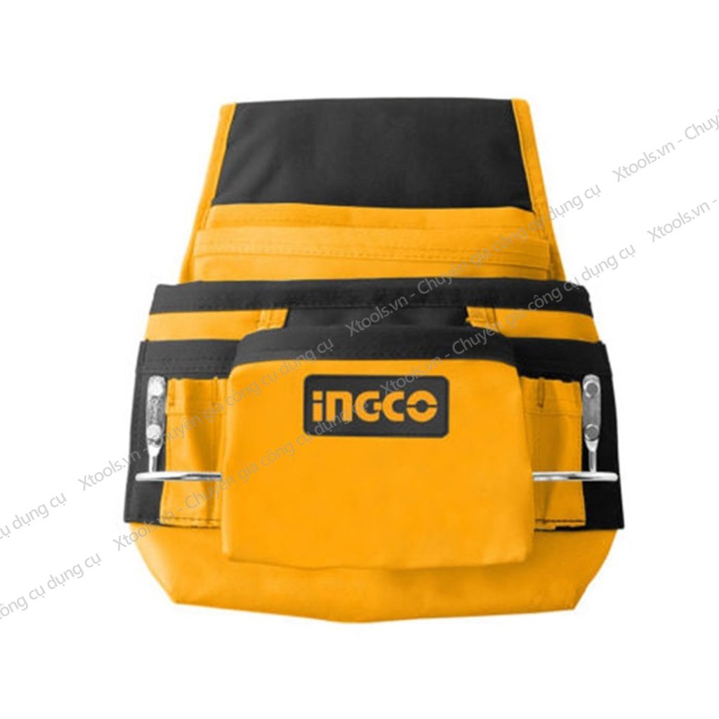 Túi đựng đồ nghề đeo hông INGCO HTBP01011 32x28cm, giỏ đựng dụng cụ phụ kiện polyester 600D có khoá cài siêu bền chắc