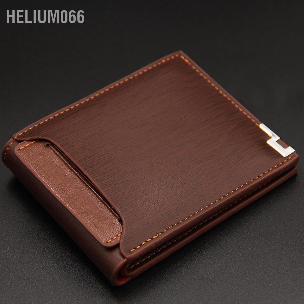 Ví Da PU Ngắn Nhiều Ngăn Đựng Thẻ Tiện Dụng Helium066 Cho Nam
