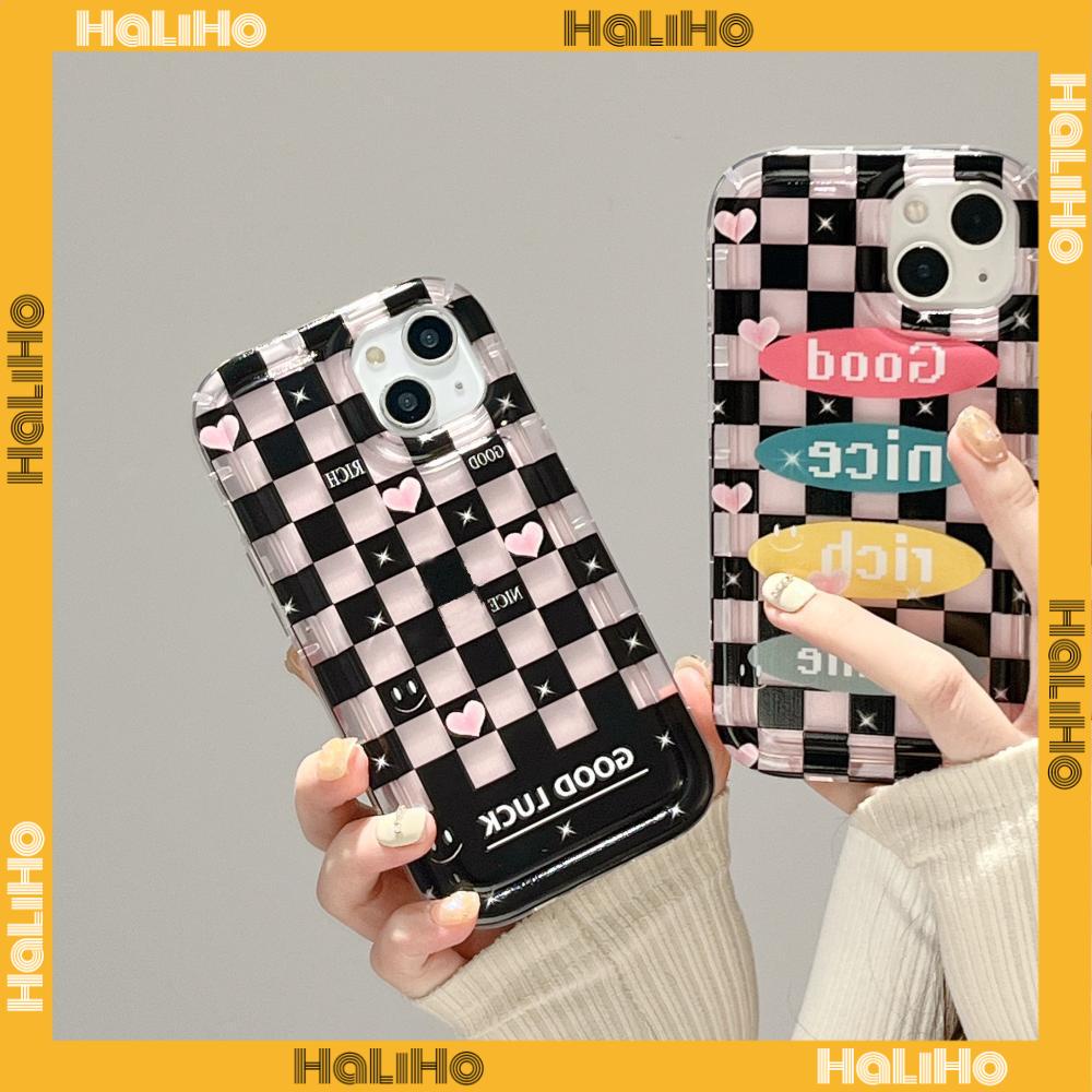 Case For iPhone 14 Pro Max TPU Soft Jelly Airbag Case Black Pink Checkers Case Camera Protection Shockproof For iPhone 14 13 12 11 Plus Pro Max 7 Plus X XR