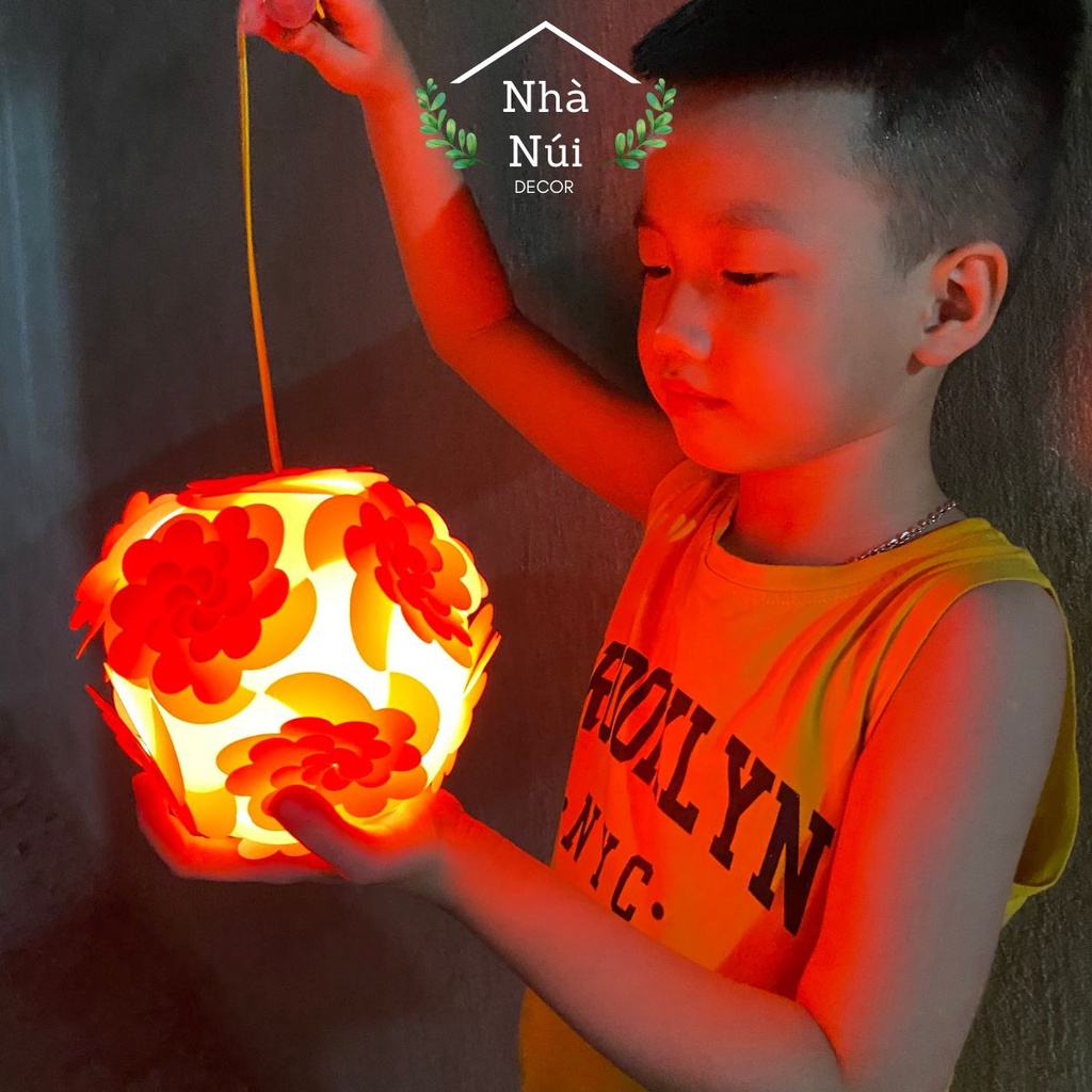 Đèn lồng trung thu cho bé lắp ghép sáng tạo, đèn lồng decor trang trí phòng ngủ, bàn làm việc D1C đám mây Bé Núi