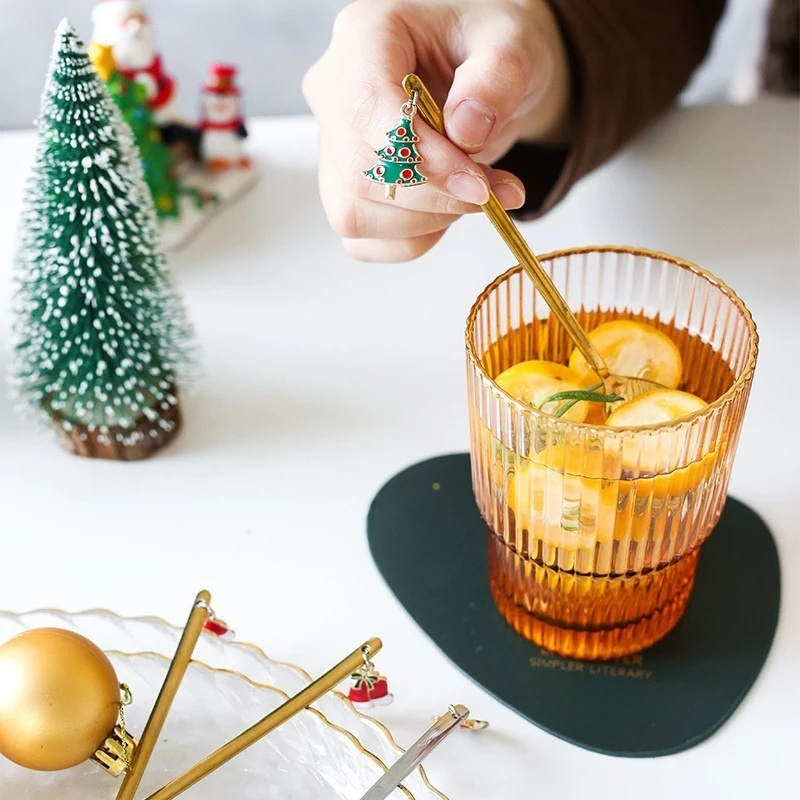 Muỗng / Nĩa / Muỗng Cà Phê Cán Dài Hình Ông Già Noel Hoạt Hình Trang Trí Bàn Ăn