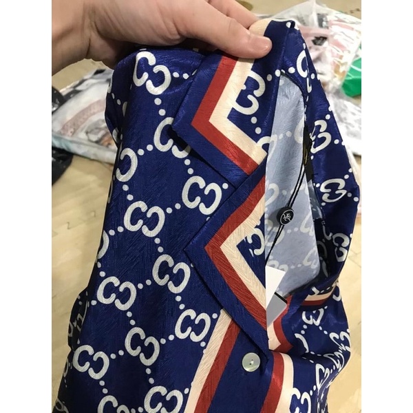 PIJAMA CỘC ĐÙI LỤA XƯỚC GU - XÌ XANH GIẢ TÚI I003 CCQC.