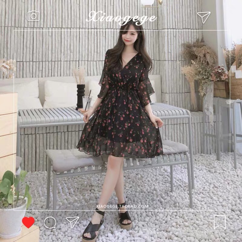 [Mã FAMAYWA giảm 10K đơn 50K] Váy hoa nhí dáng xòe, Đầm vintage tay lỡ chất voan phong cách tiểu thư Hàn Quốc - Roxie | BigBuy360 - bigbuy360.vn