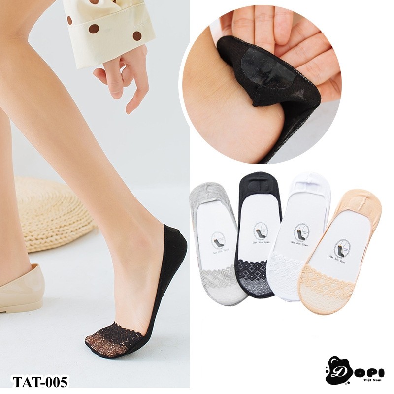 Tất nữ đi hài, giày búp bê chống trượt TAT-005