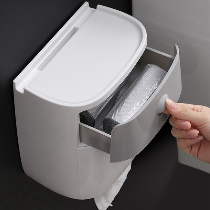 (trangsi) Hộp đựng giấy vệ sinh 2 tầng ecoco bằng nhựa abs đa năng