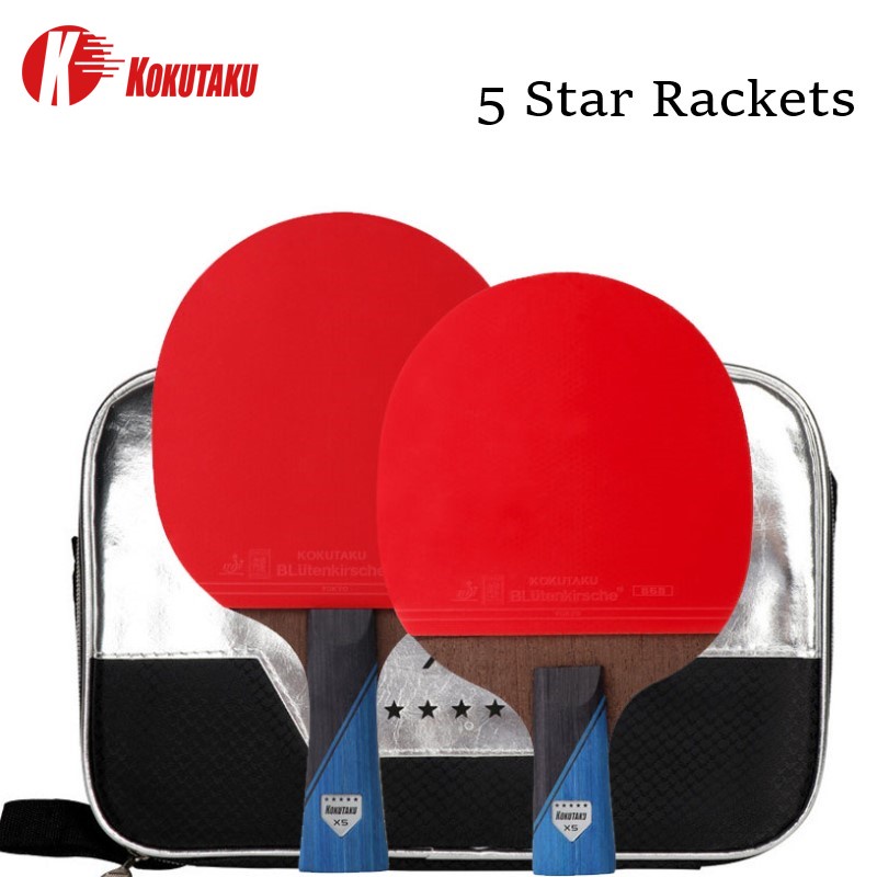 Bộ Vợt Đánh Bóng Bàn Kokutku 4/5/6 Star ITTF Ping Pong Bat Profes Bằng Cao Su 868