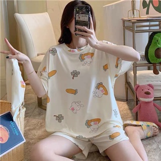 Đồ Ngủ Nữ pyjama cộc tay quần áo trẻ trung đễ thương đáng yêu