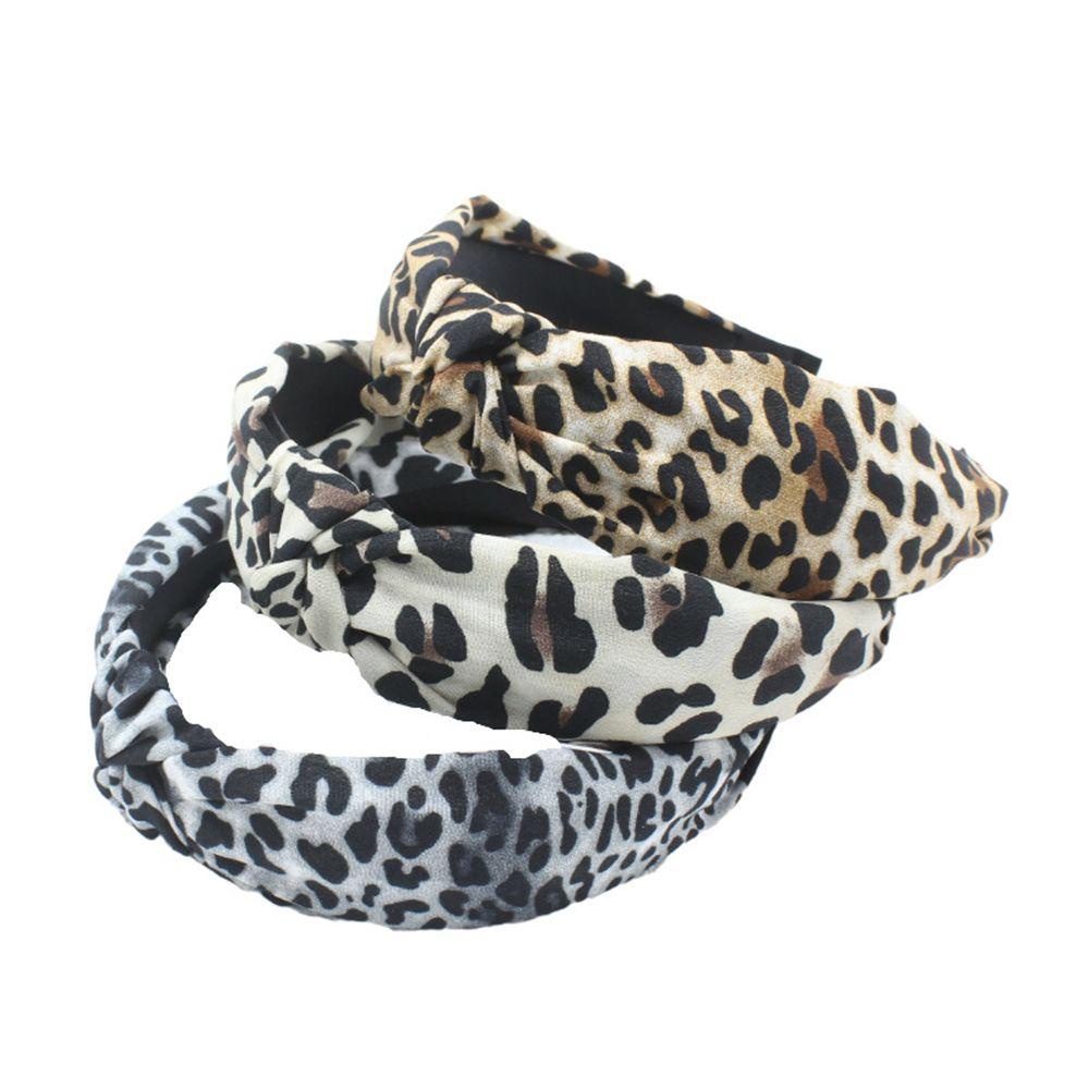 Maxg Băng Đô Bandana Thắt Chéo In Họa Tiết Da Báo Thời Trang Rửa Mặt Dành Cho Bạn Nữ