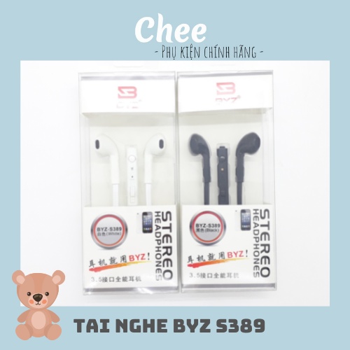 Tai nghe có dây BYZ SE389A chính hãng, âm thanh êm, có mic, 3.5mm dành cho Android/ IOS /Samsung / Iphone Chee Phụ kiện