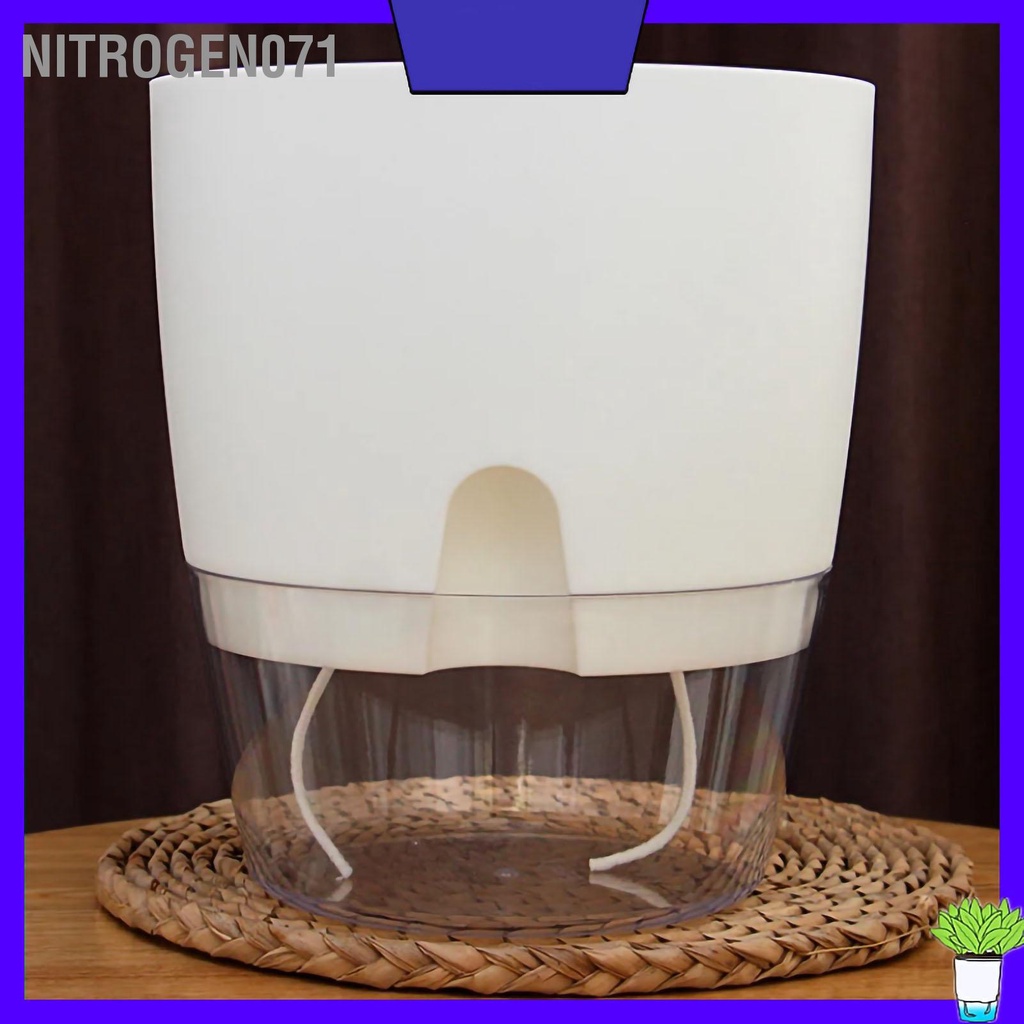 Nitrogen071 Lọ hoa nhựa tự tưới nước trong suốt ánh sáng có thể tháo rời hai lớp cho ban công