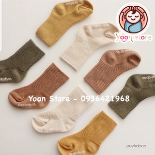 Set 4 đôi tất bắp Peekaboo Hàn Quốc cho bé