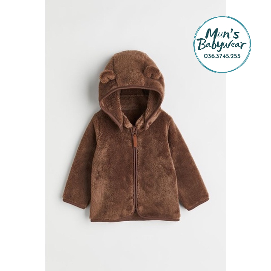 Sẵn áo lông mịn có mũ cho bé HM chính hãng