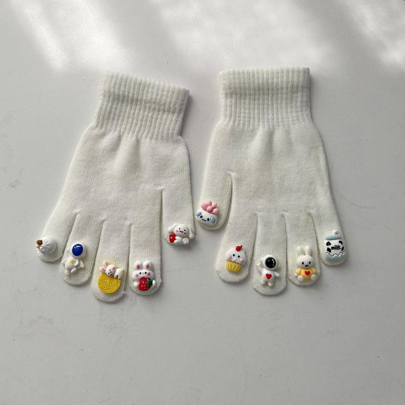 Găng Tay Lông Cừu Năm Ngón Dễ Thương Cho Nữ