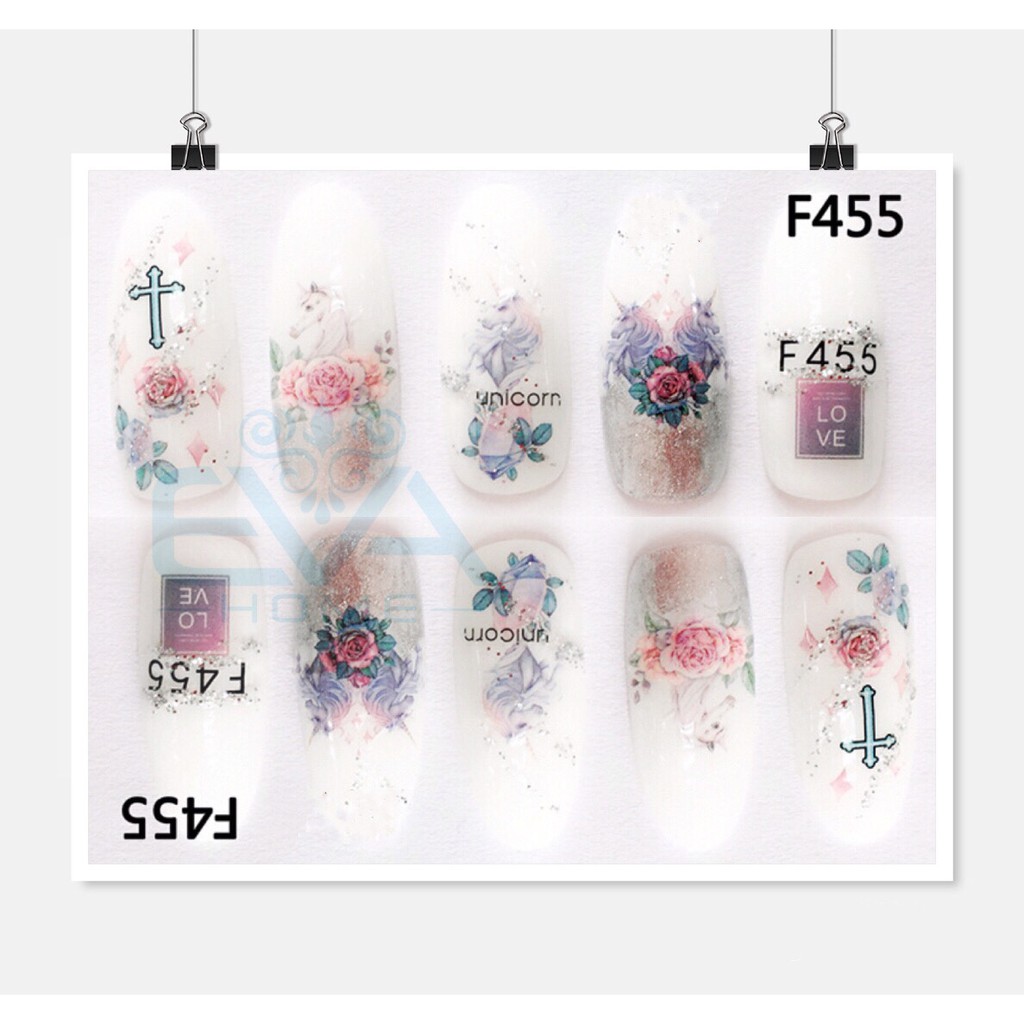 Miếng Dán Móng Tay 3D Nail Sticker Tráng Trí Hoạ Tiết Ngựa Hồng Pony F455