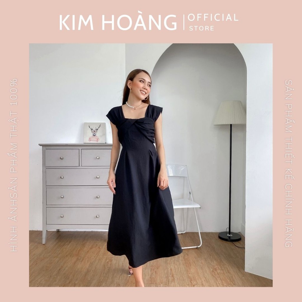 Đầm trễ vai dự tiệc dáng xuông ôm eo Kim Hoàng - Hàng Thiết Kế ( Xốp) | BigBuy360 - bigbuy360.vn