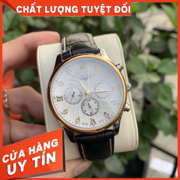 Đồng Hồ Nam longines Sapphire LG065 Case 40mm 6 kim thể thao Máy Pin Nhật