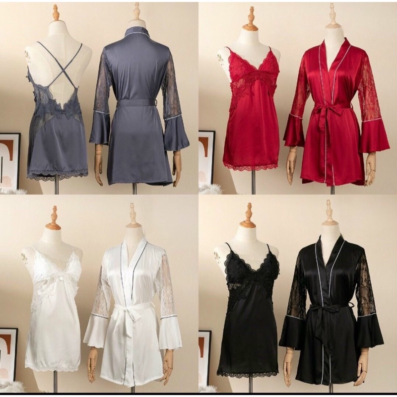 Váy Ngủ Kèm Choàng Hoa Ren - Váy Ngủ Quảng Châu Cao Cấp