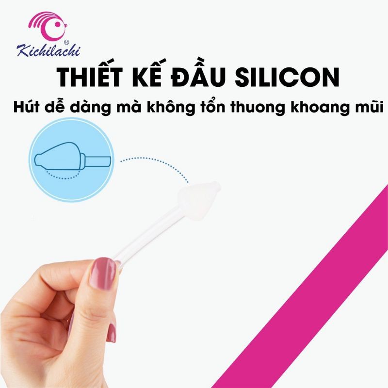Dụng Cụ Hút Mũi Silicon Kichilachi, Kem Nhíp Gắp Rỉ Mũi Và Cọ Rửa Ống Hút, An Toàn Cho Bé