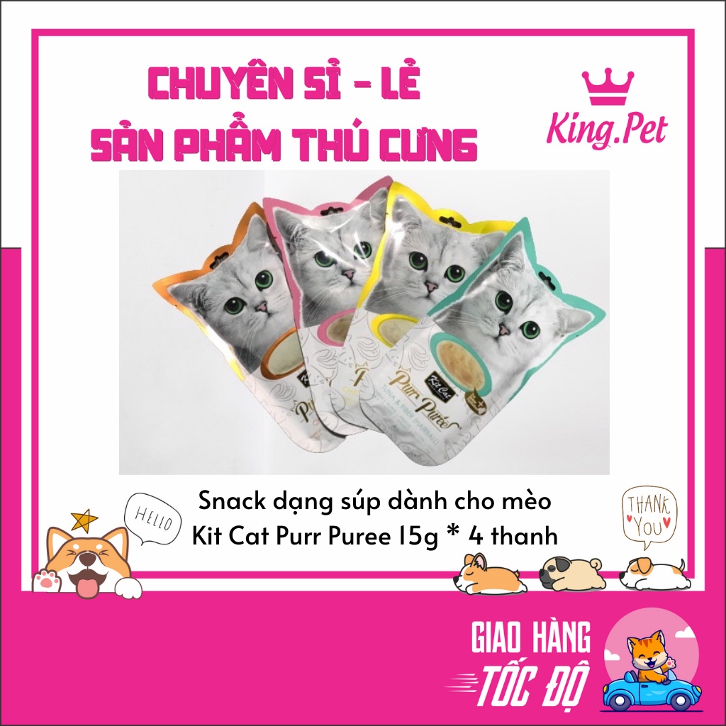 Súp Kitcat Purr Puree Bổ Sung Dinh Dưỡng Cho Mèo 15g*4