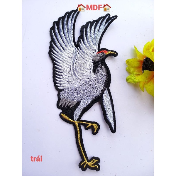 miếng hình chim hạc thêu