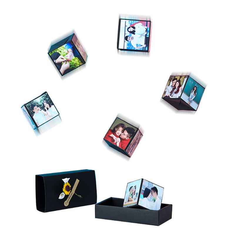 Hộp Quà Tặng Album Ảnh Bìa Đen Bật Lên DIY Làm Quà Tặng