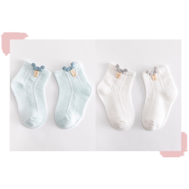 Tất lưới George baby nơ thỏ cotton mềm mại cho bé sơ sinh đến 3 tuổi