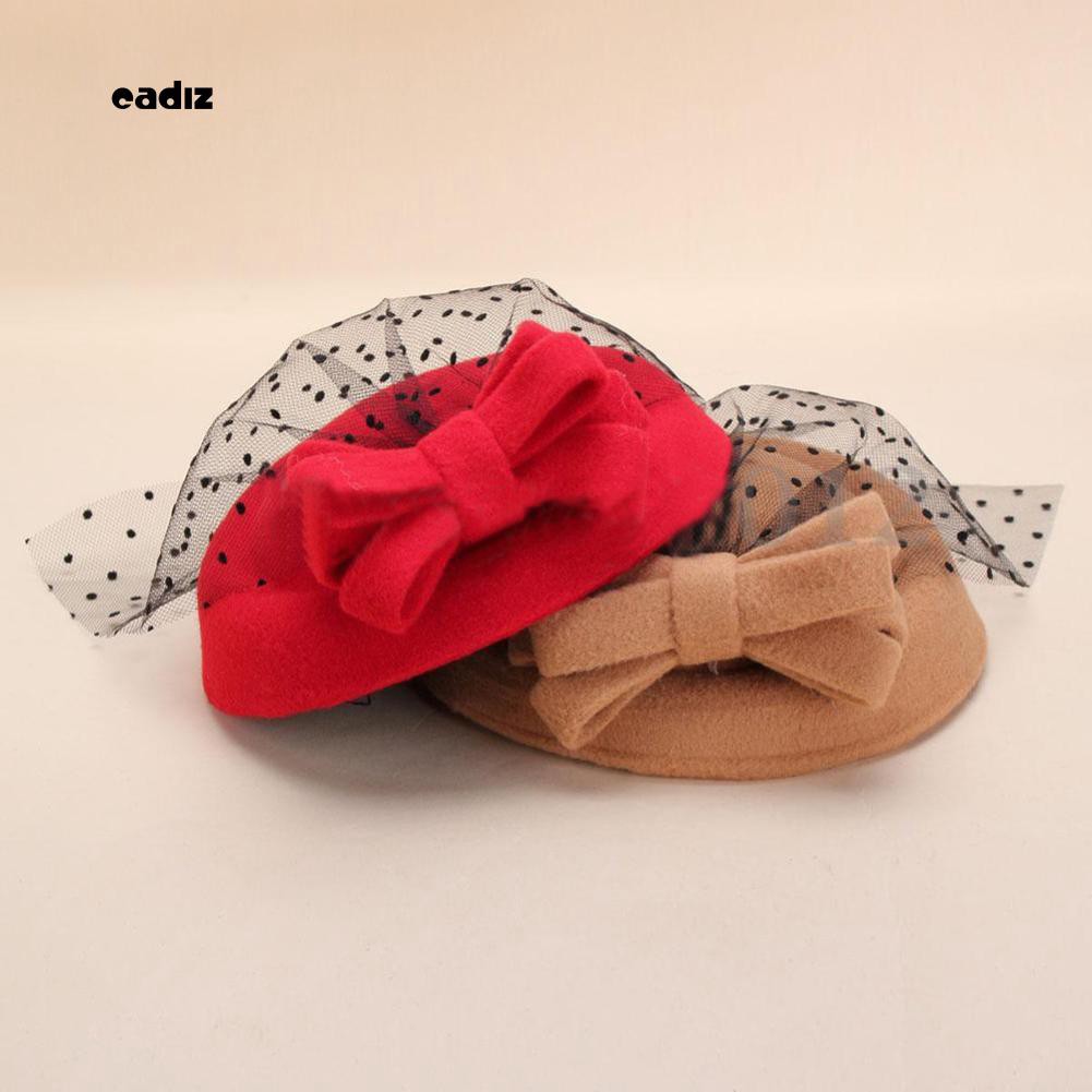 Kẹp tóc hình nón phối ren đính nơ phong cách thanh lịch dành cho nữ