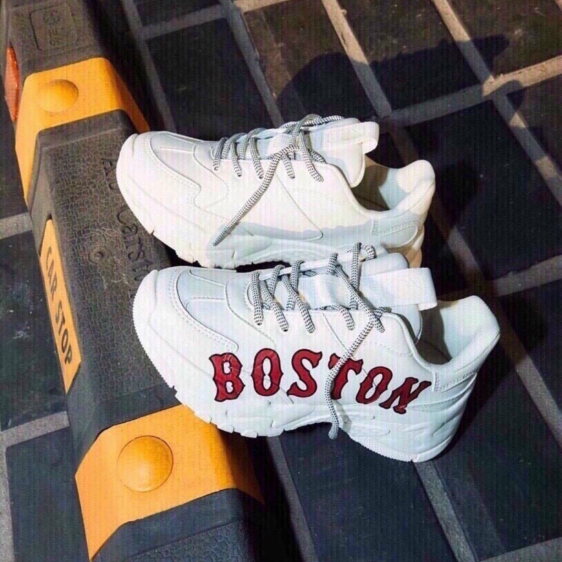 [ Freeship - Fullbox, túi giấy ] Giày Sneaker nam nữ MLB boston chữ đỏ