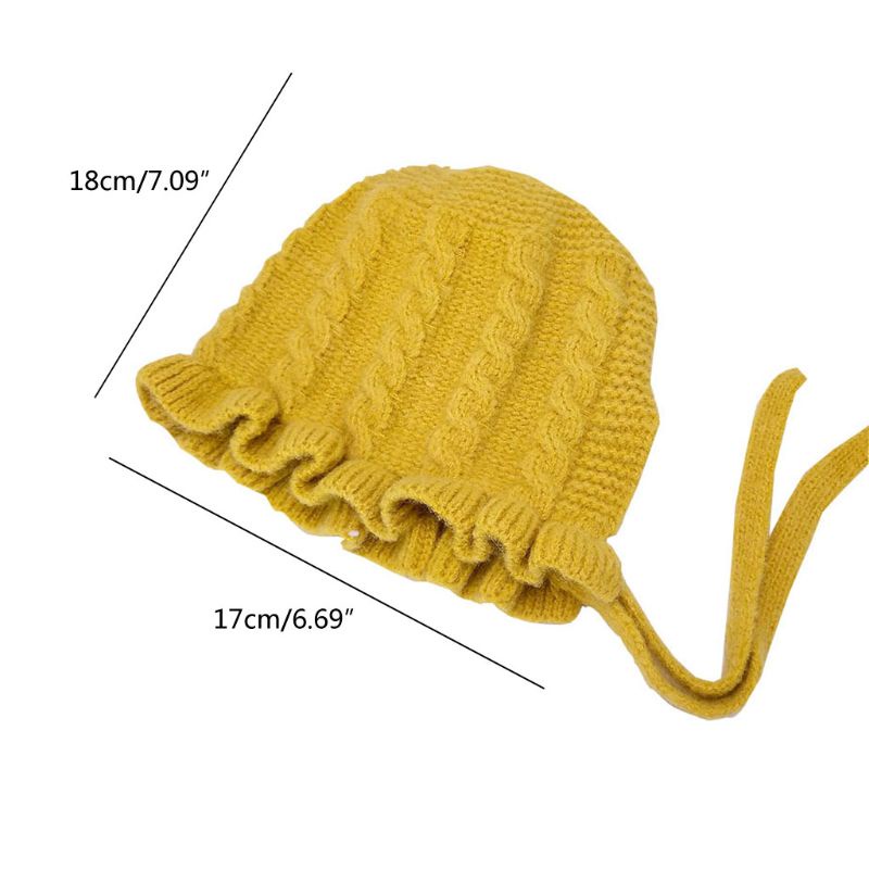 Mũ dệt kim giữ ấm mùa đông kiểu công chúa dễ thương cho bé gái